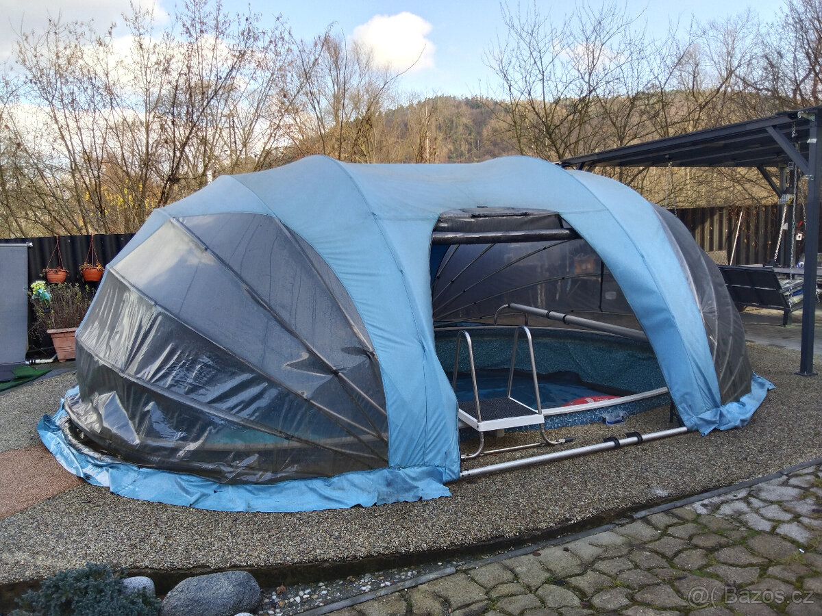 Zastřešení na oválný bazén typu Azuro, rozměry 6m x 4.5m