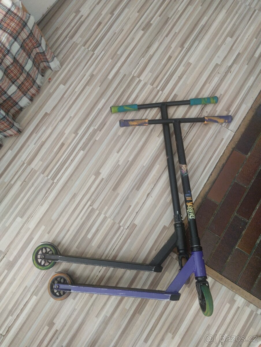 2 dětský freestyle koloběžky metál do 140cm