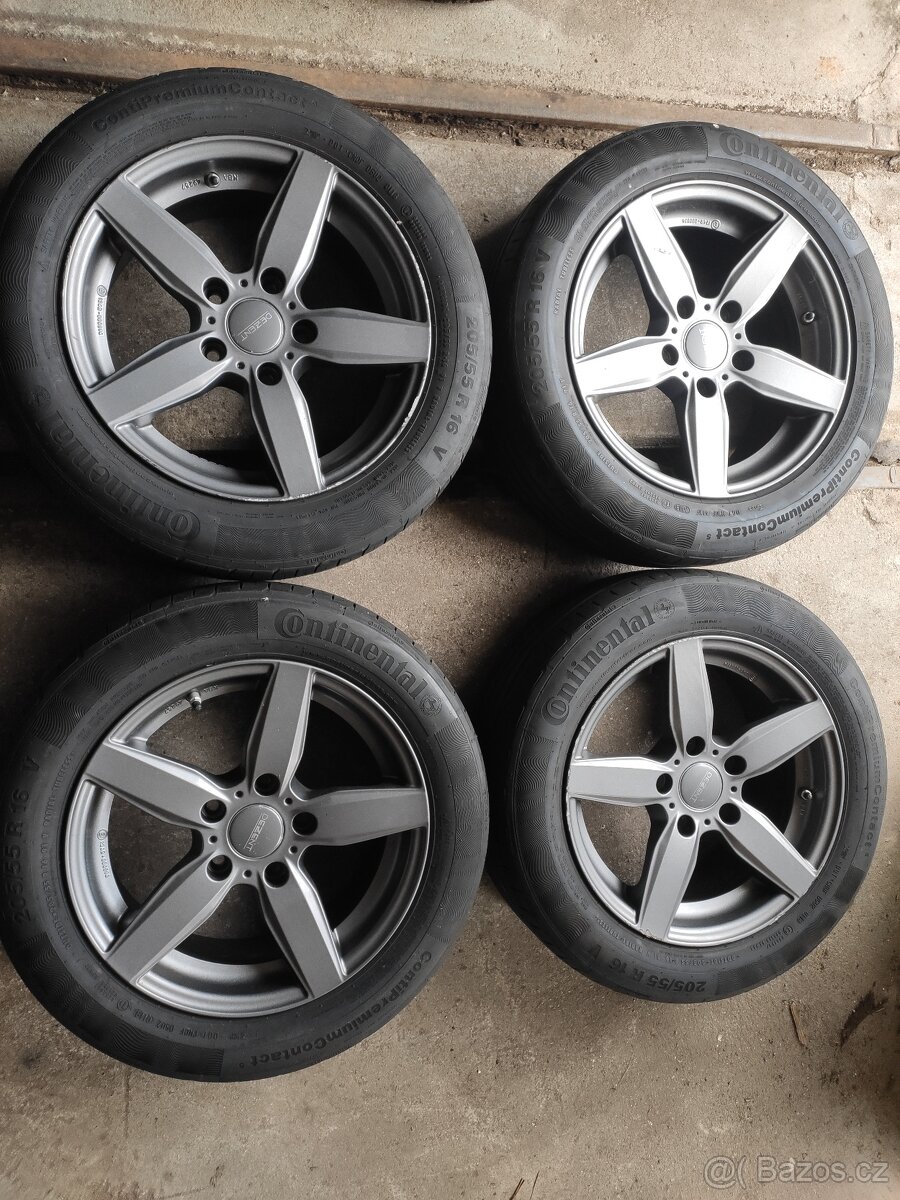 Sada kol 5x120 R16 BMW Dezent, Continental Sportcontact 4mm
