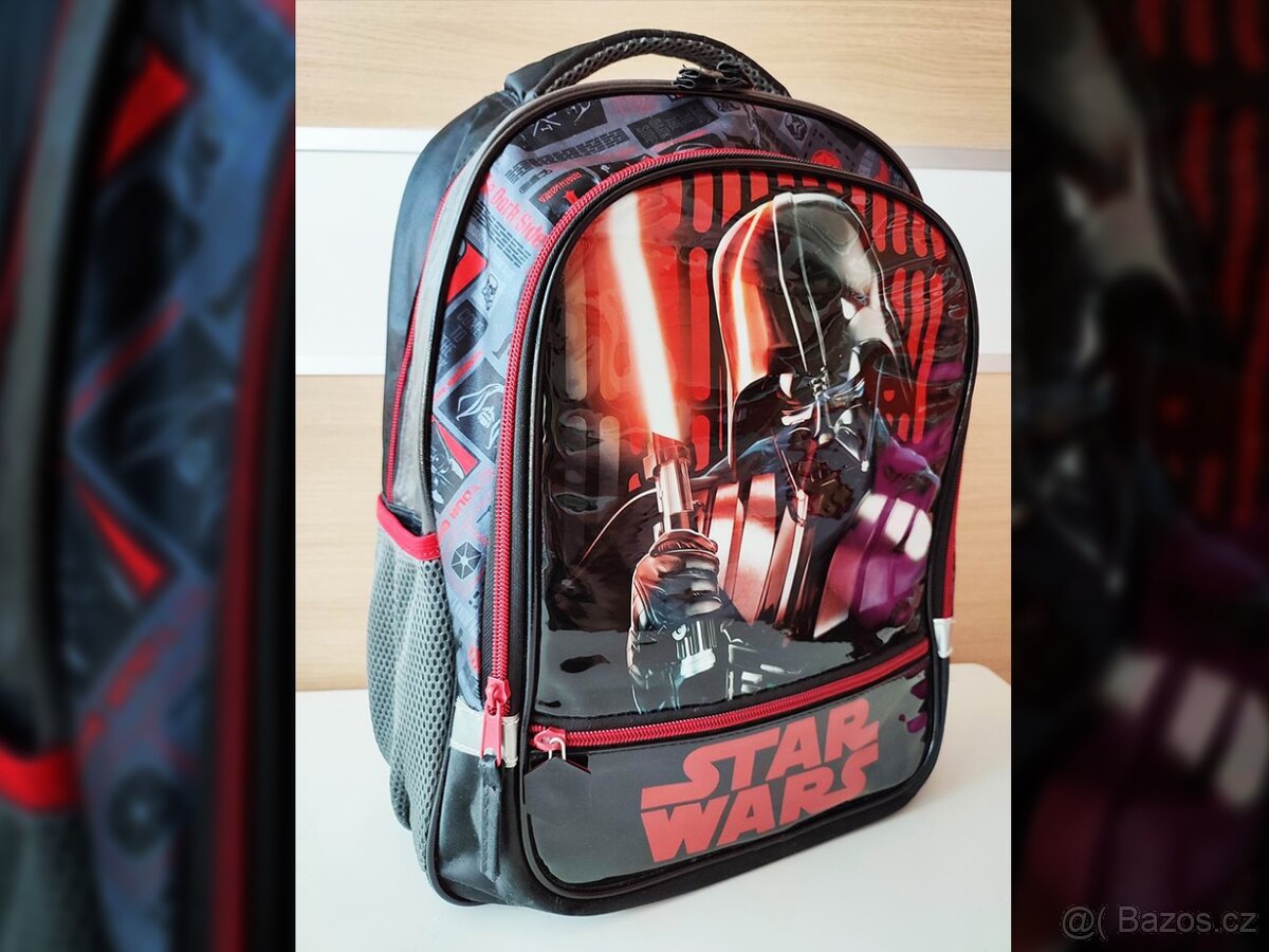 Dětský batoh STAR WARS, černo-šedo-červený, reflex…