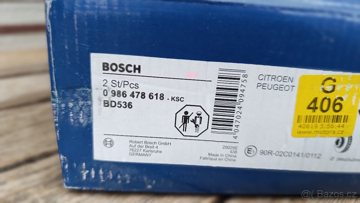 Brzdové destičky a kotouče Bosch na Citroen