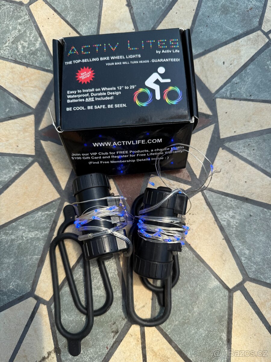 Modre LED paprskové světlo na kolo, 2 ks
