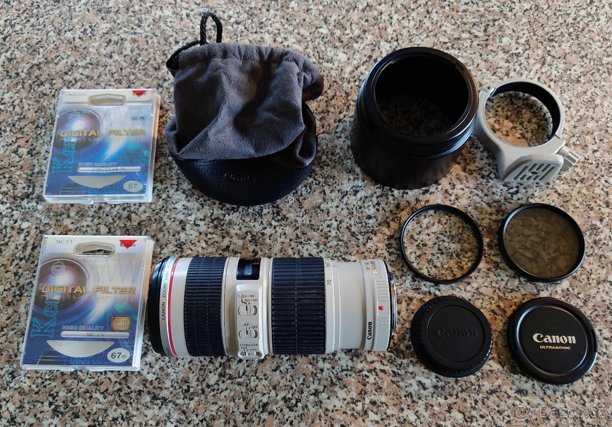 Canon EF 70-200mm F/4 L IS USM + příslušenství, STABILIZÁTOR