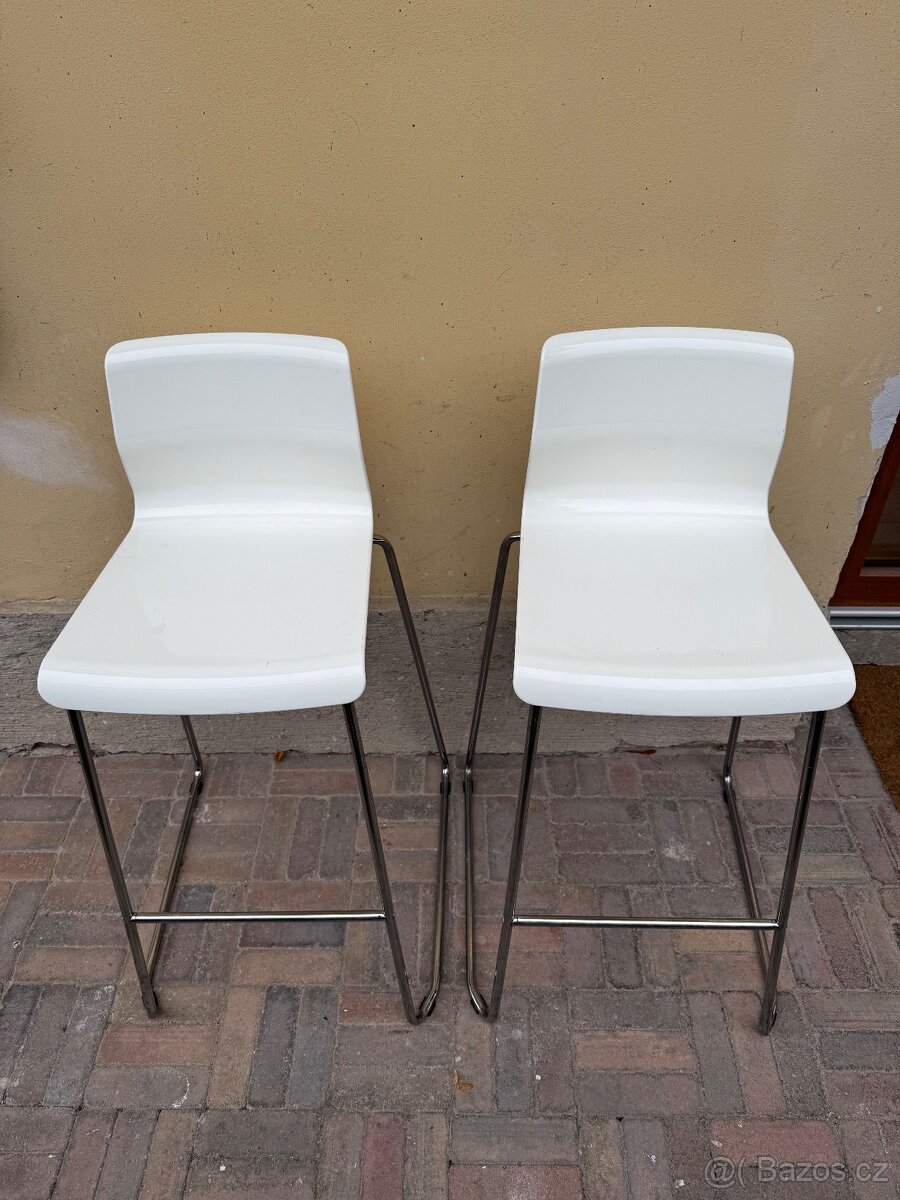 Barové židle bílé IKEA 2 ks - TOP