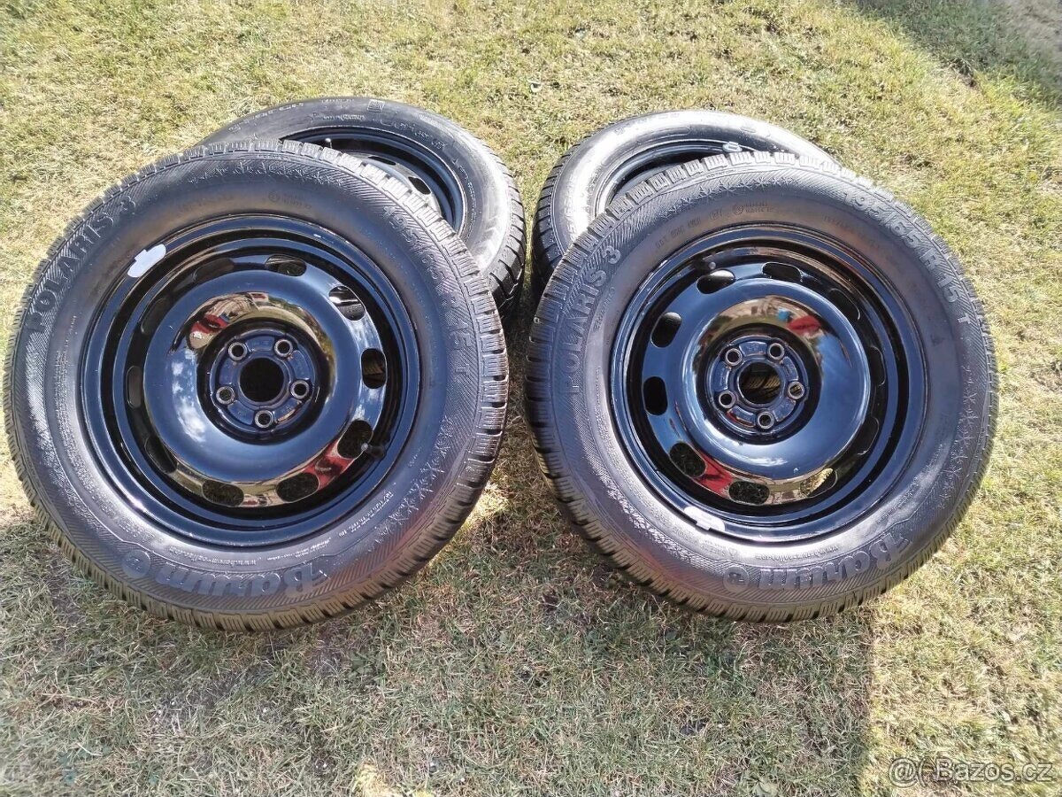 4 x Zimní kompletní plechové disky 5x100