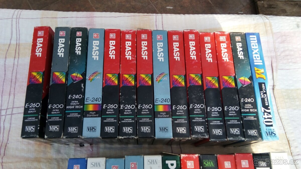 VIDEO kazety BASF, atd. 25 kusů.