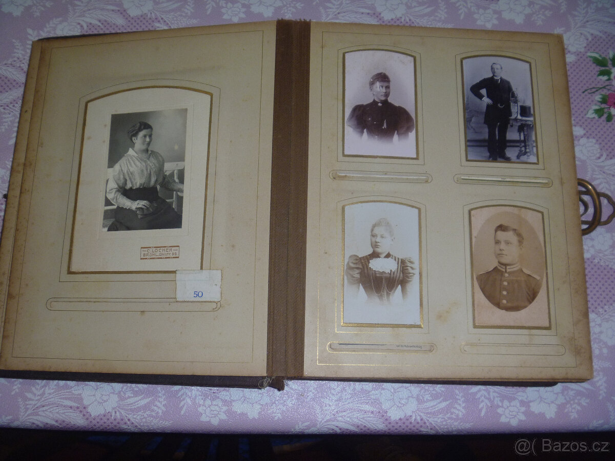 Album s Kabinetky, 15 listů asi 50 fotek , Antik.