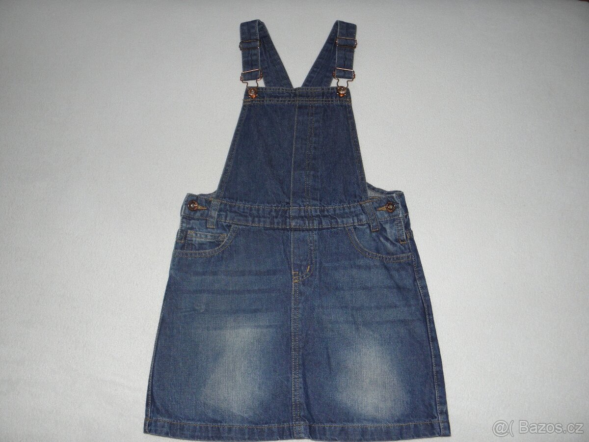 riflová / džínová sukně s laclem zn. Denim Co vel.140