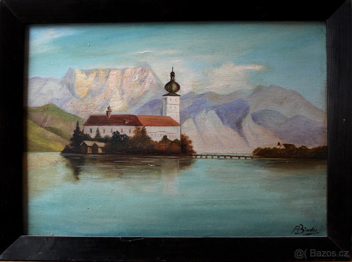 Obraz olej Zámek na jezeře
