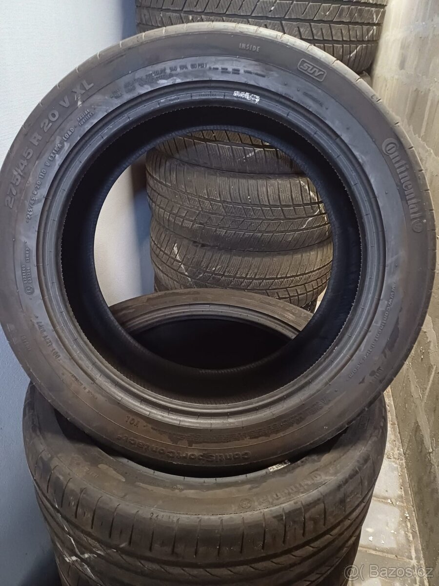 Prodám letní pneu Continental 4ks 275/45/R20