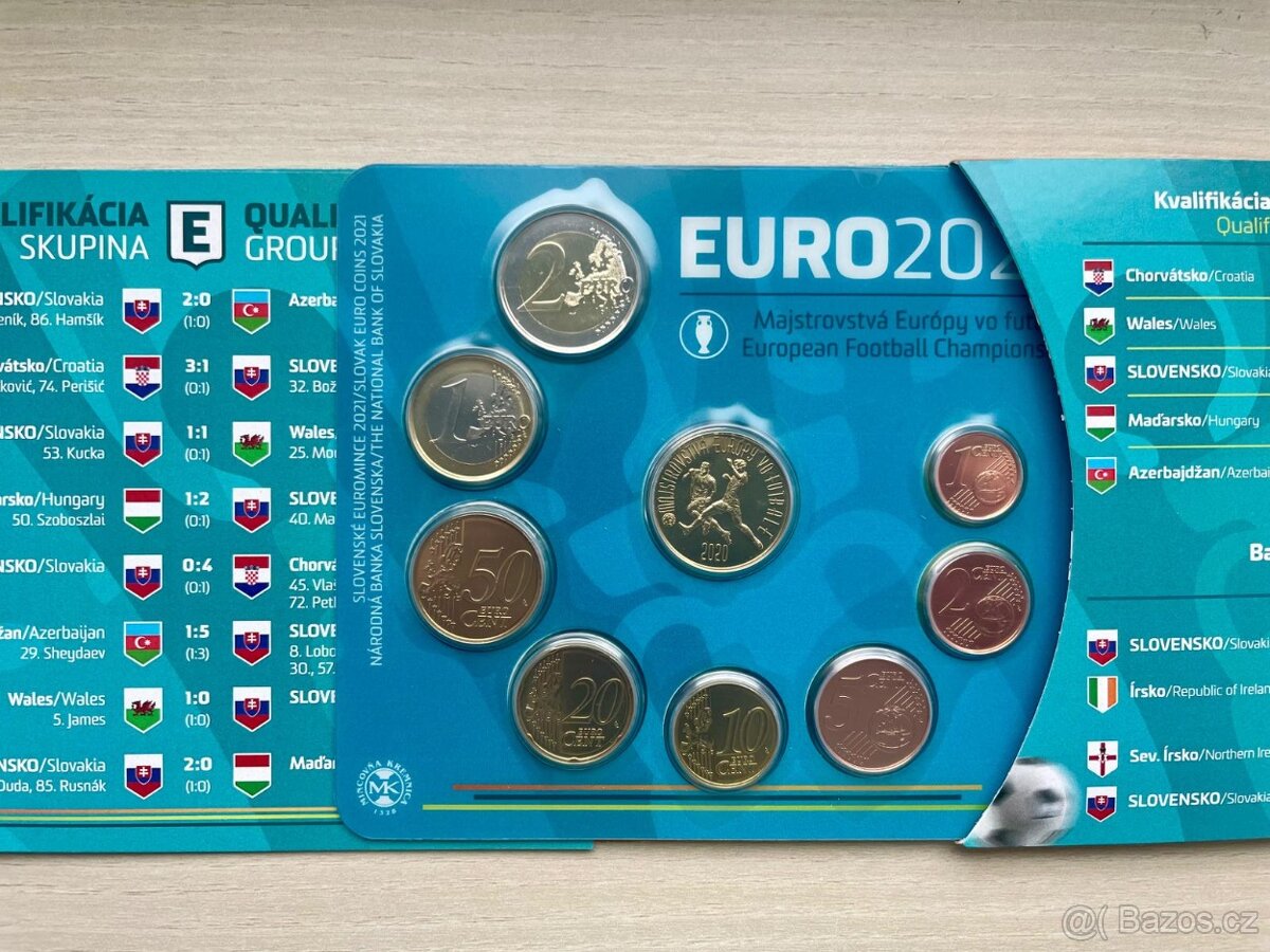 Sada oběžných mincí - Euro 2020 - euromince 2021