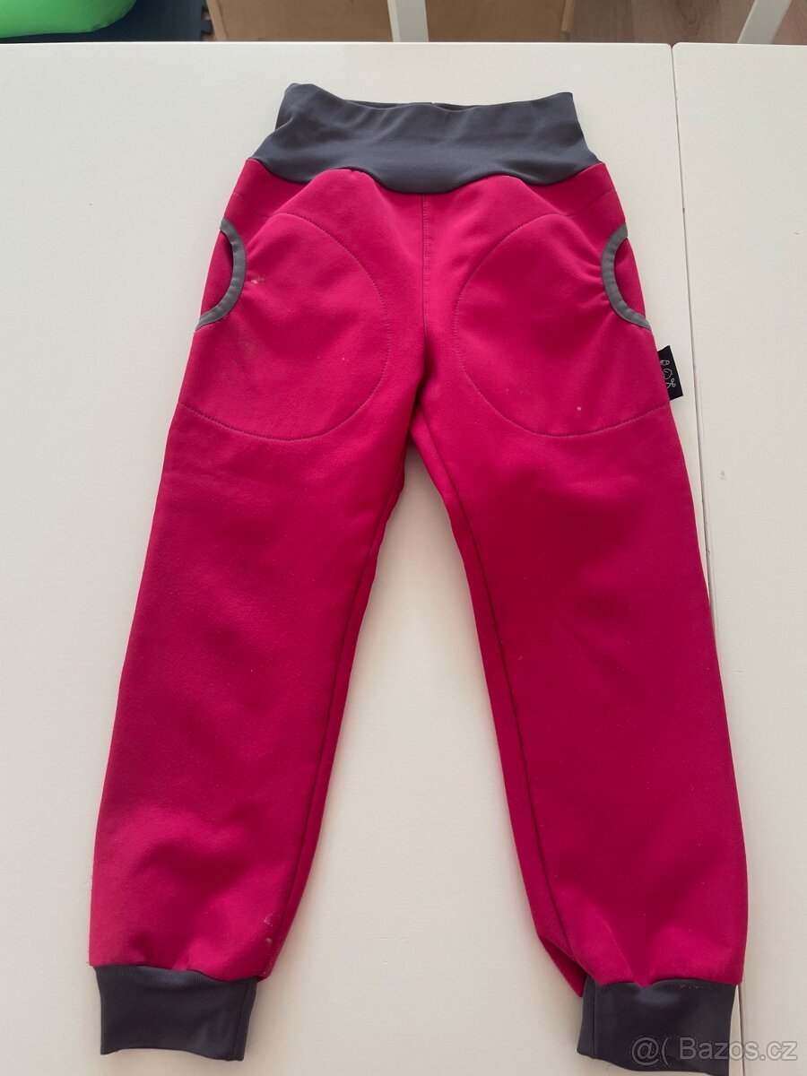 Prodám dětské funkční softshell kalhoty ruční výroba v ČR