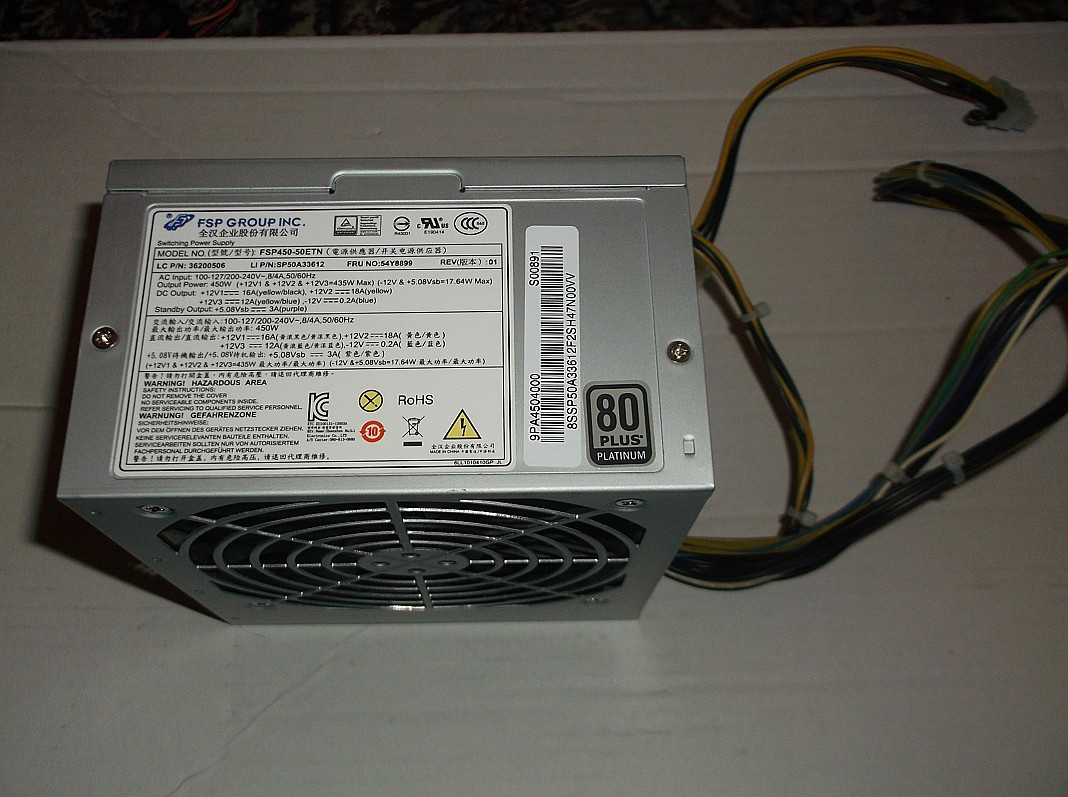 Zdroj 450W FSP Platinum 93+ pro Lenovo ( 14 pin ) Tichý