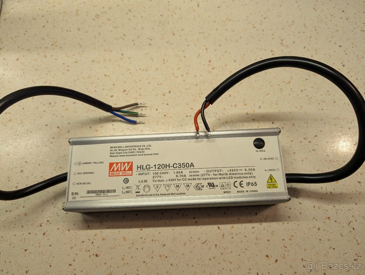 Mean Well HLG-120H-C350A LED driver, napájecí zdroj pro LED