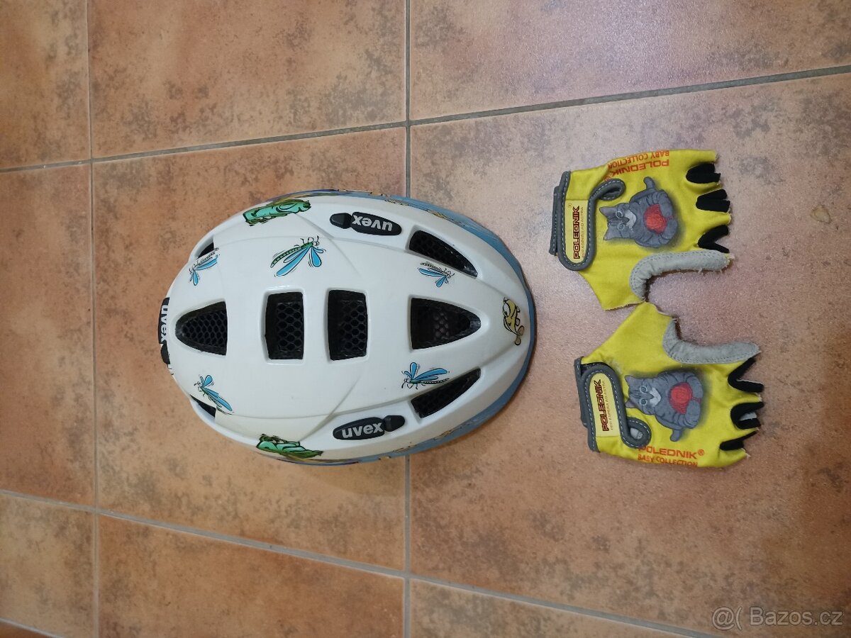 Dětská cyklistická přilba na kolo Uvex KID 2 + rukavice