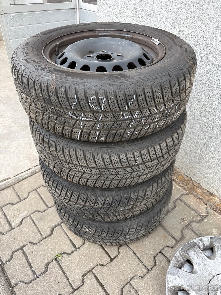 Plech disky 5x112 včetně zimních pneu 195/65R15