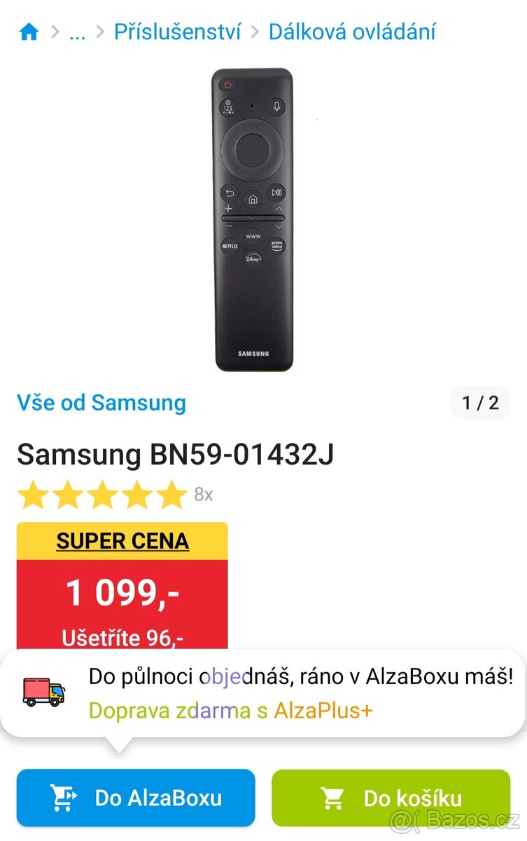 Dálkové ovládání pro 34" Samsung Odyssey OLED G8 (G85SD)