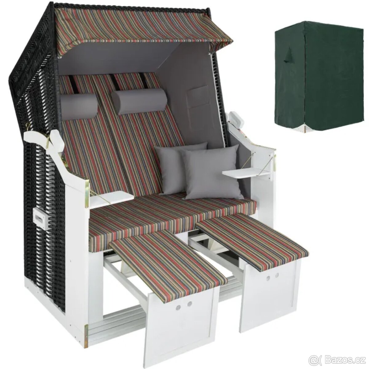 NOVÝ Plážový koš (ratanové lehátko) s polstrováním