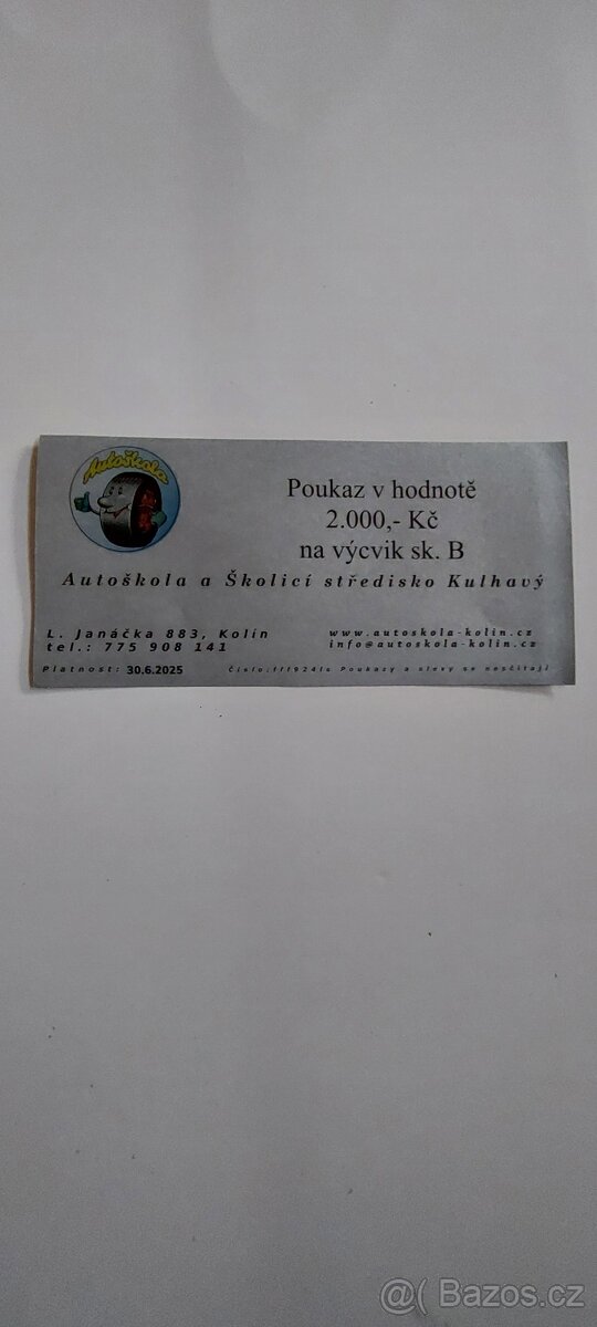 Poukaz v hodnotě 2000 Kč s platností do 30.6.2025
