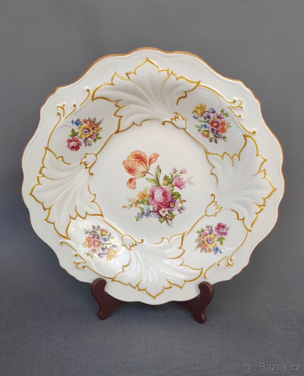 Velký porcelánový servírovací talíř Weimar (1945-1949)