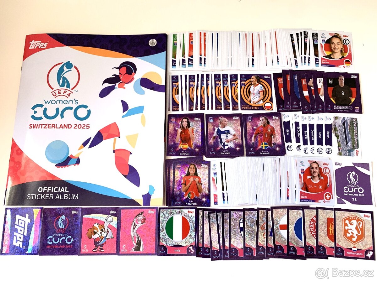 Prodám fotbalové samolepky Topps UEFA Women's Euro 2025