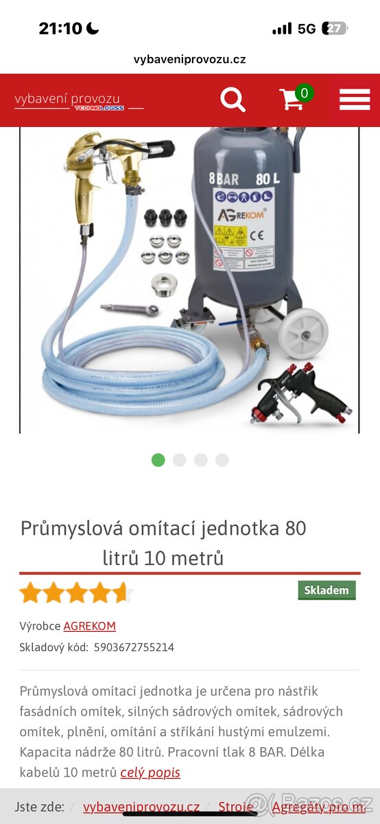 Omítkový stroj