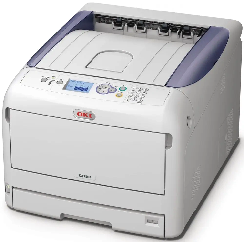 Laserová A3 tiskárna OKI C822N, síťová, barevná, použitá