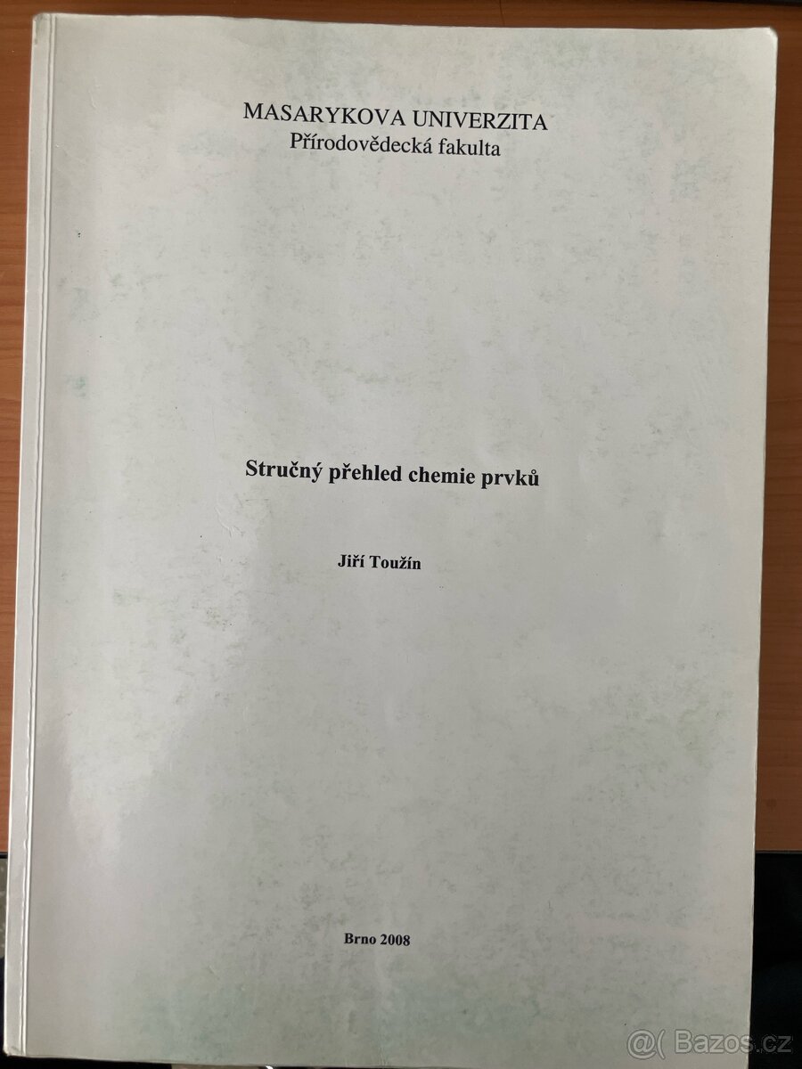 Stručný přehled chemie prvků, Jiří Toužín