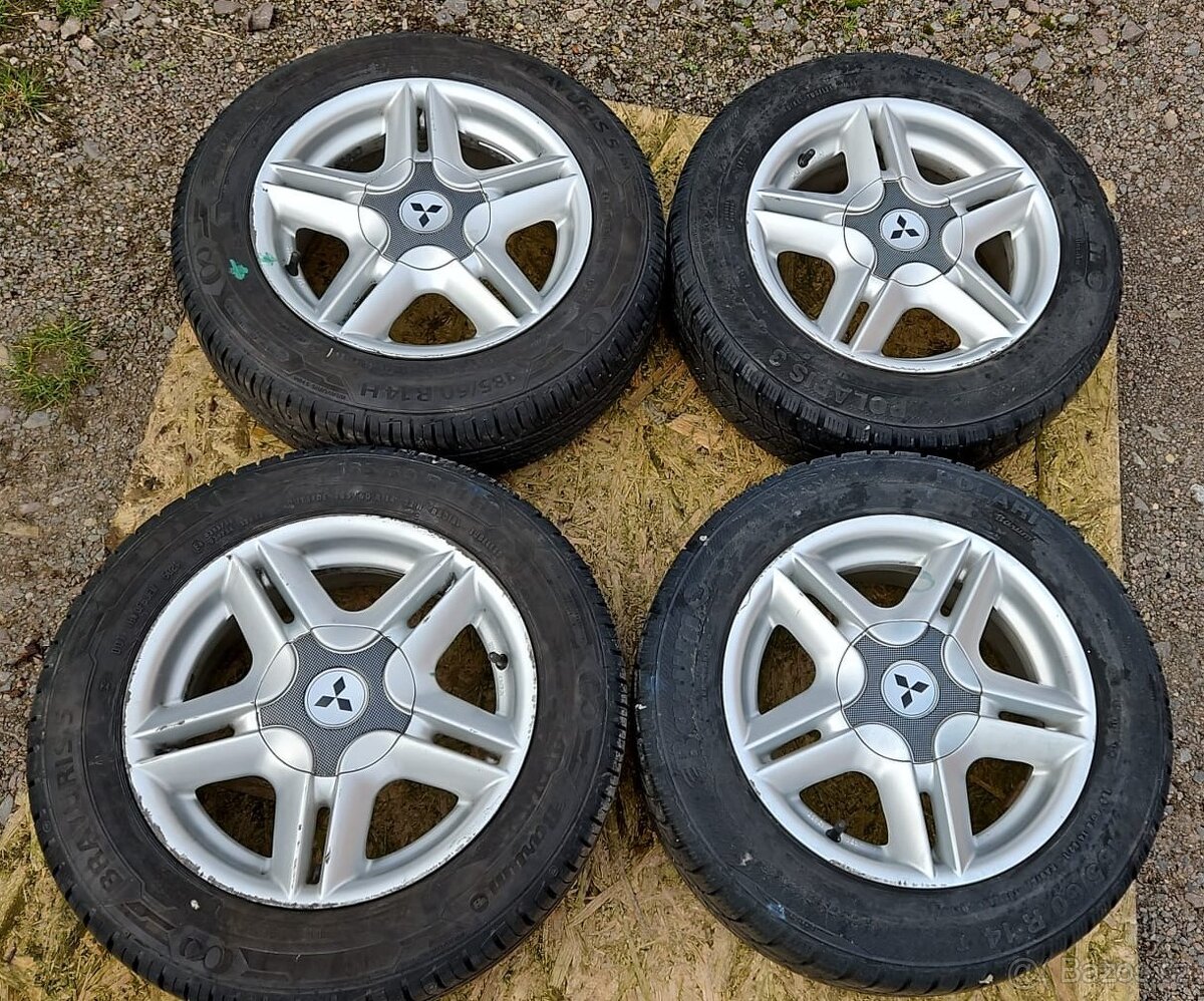 185/60 R14 letní pneu Barum r.v.2021 - Alu Mitsubishi, 5x100