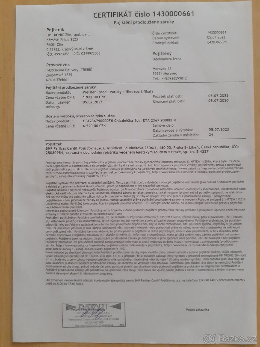Prodám lednici.
