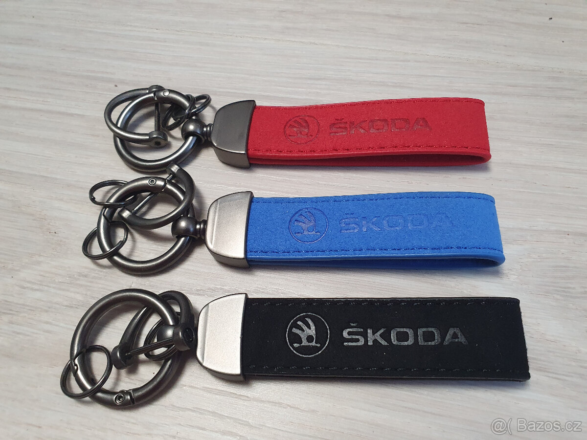 kožená klúčenka škoda viac farieb, peugeot