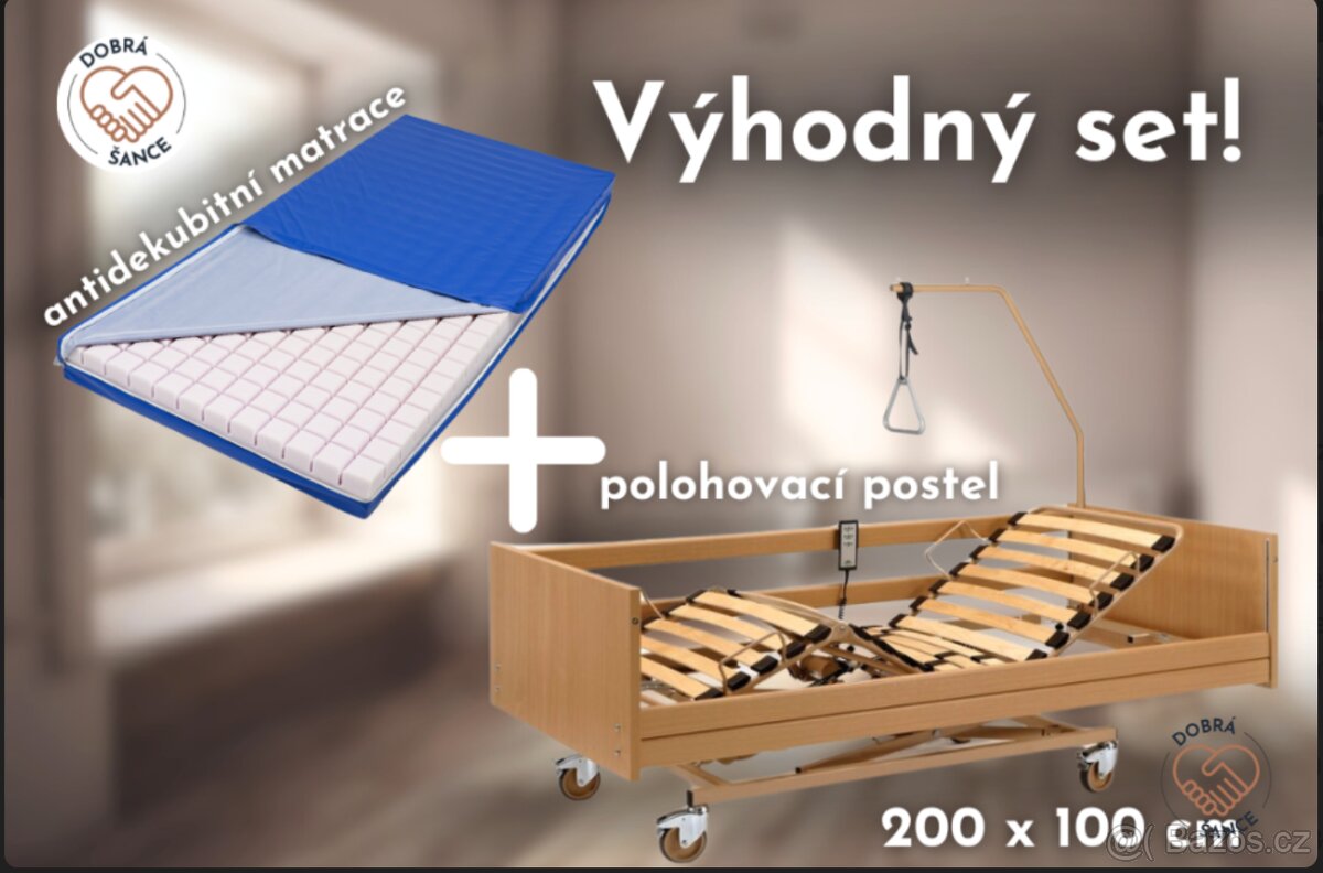 Zdravotnická polohovací postel, vč. matrace