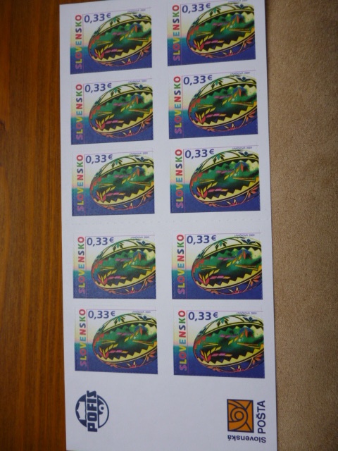 Známkový eurosešitek Slovensko.