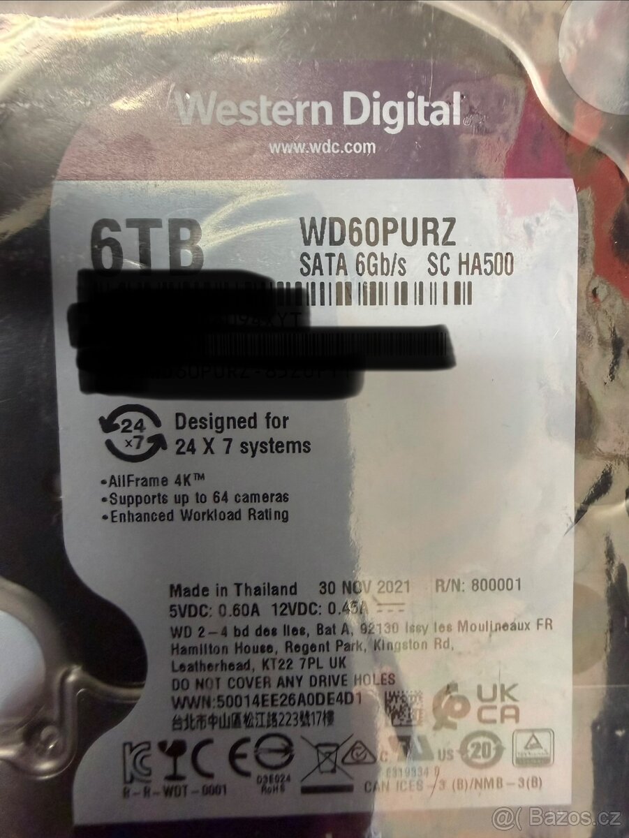 HDD WD 6TB 3,5” Purple