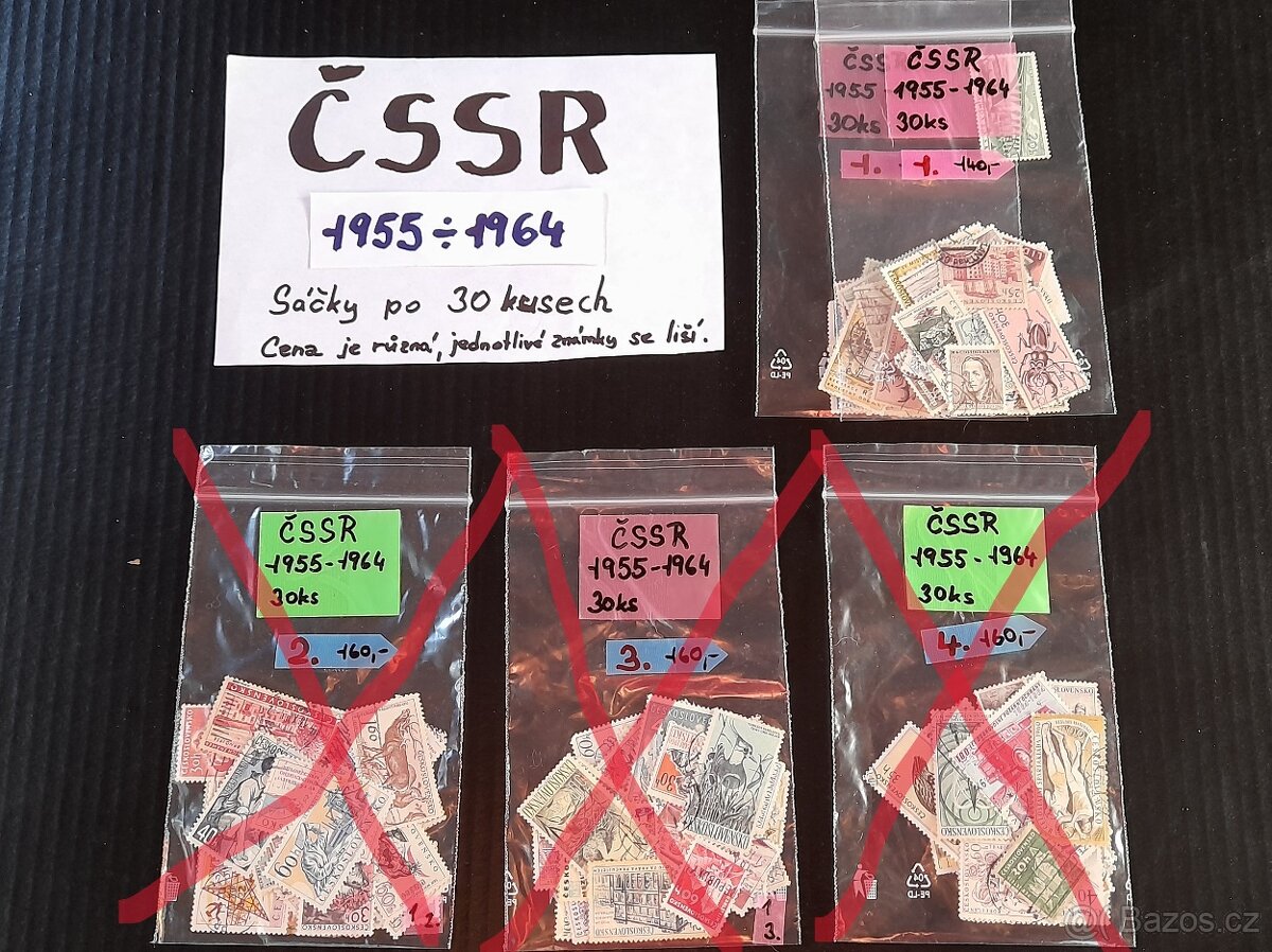 Prodám známky ČSSR 1955 ÷ 1964 viz.foto