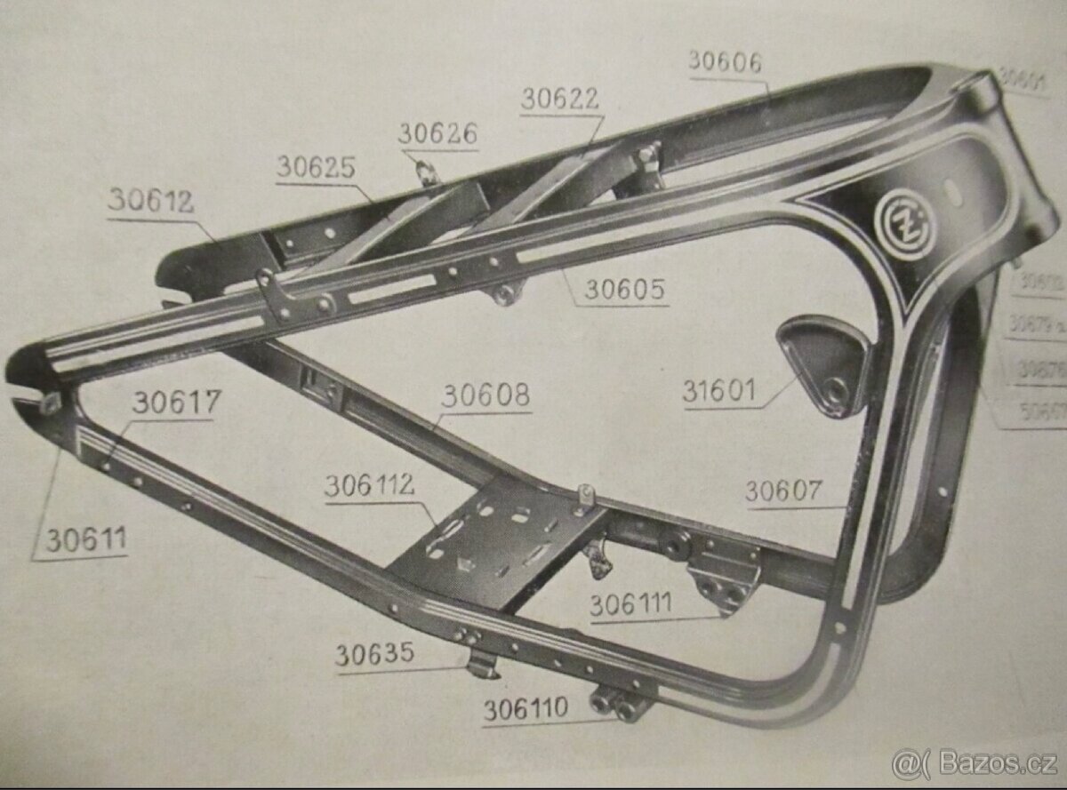 Čz Tourist rám a díly koupím