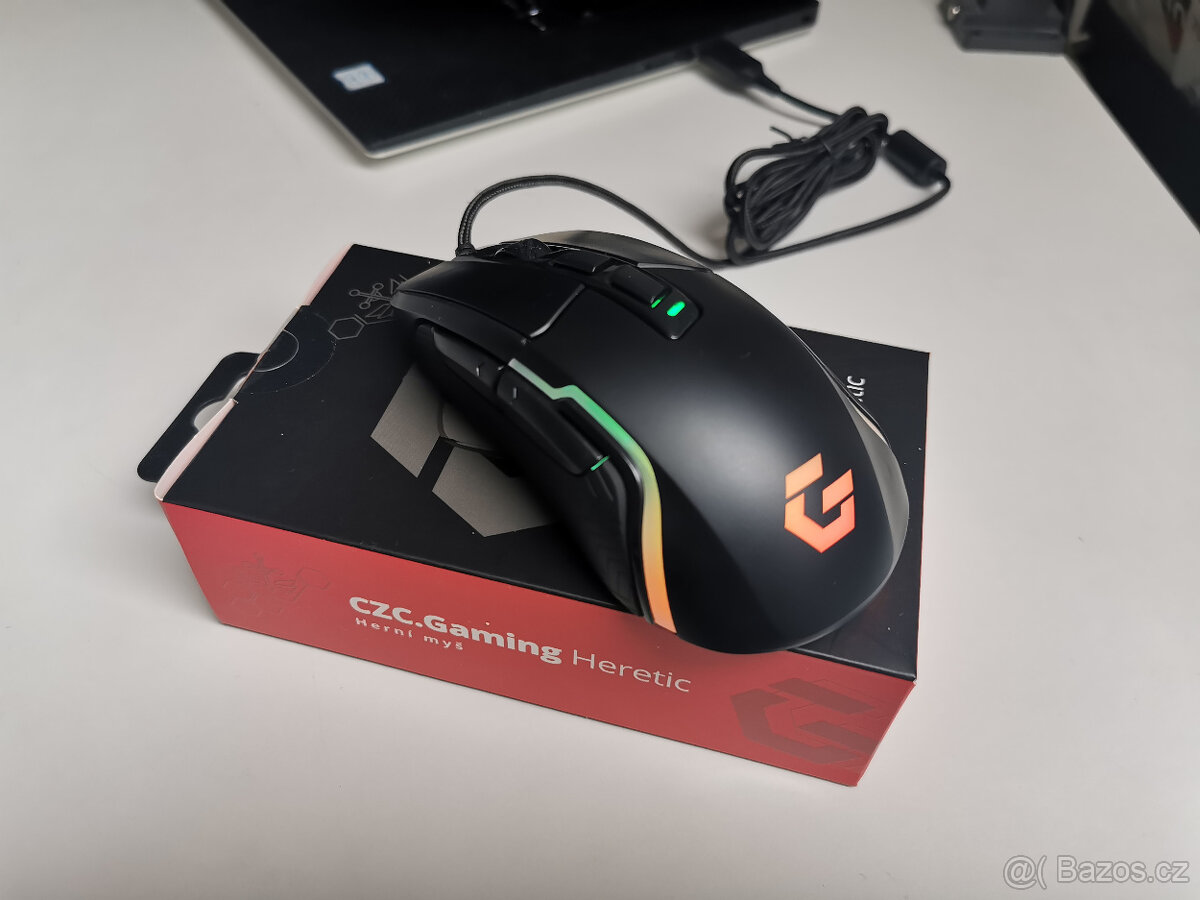 Nová, rozbalená herní myš CZC.Gaming Heretic, záruka