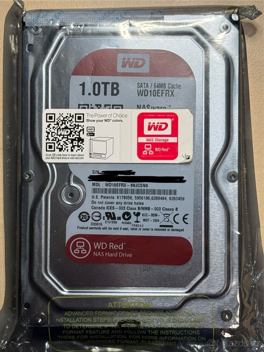 Pevný disk 3.5" WD Red 1TB WD10EFRX