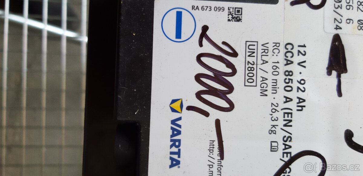 Akumulátory na prodej...92AH...VARTA  1 KS.