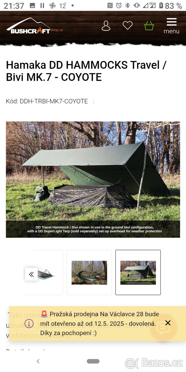 DD hammock travel bivi mk7