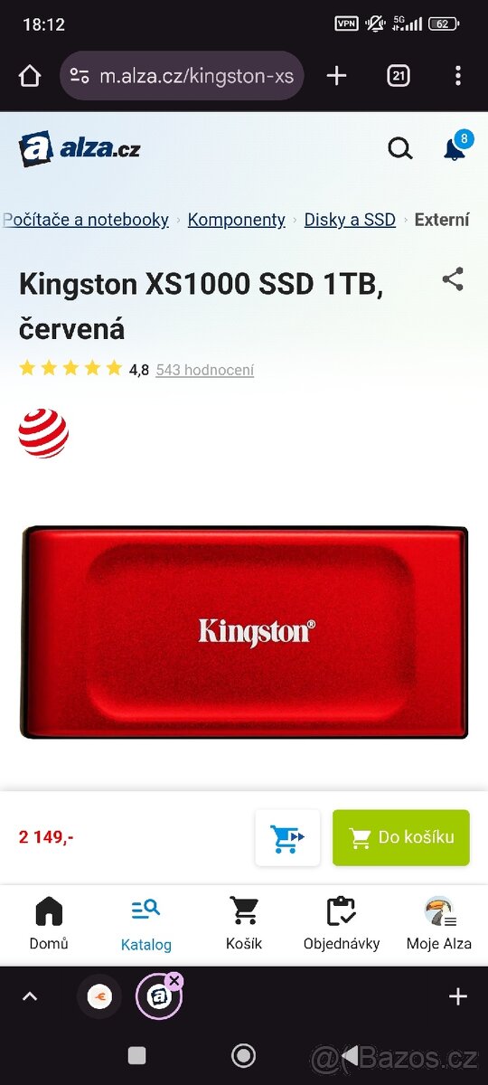 Prodám externí SSD disk