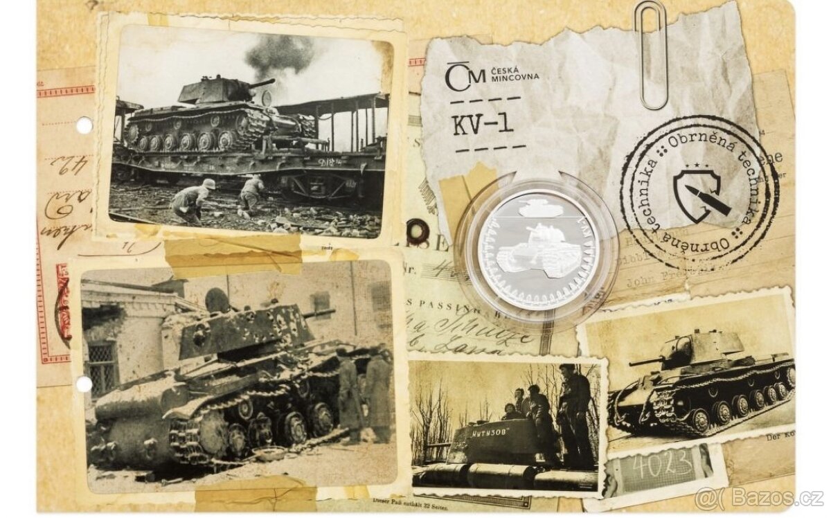 Obrněná technika - KV-1 proof, stříbrná mince