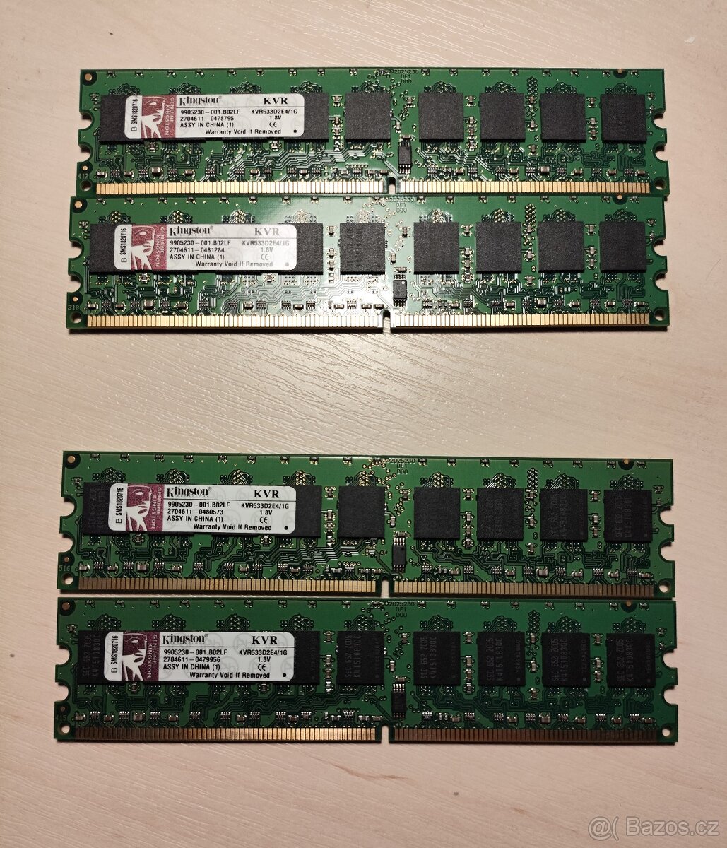 RAM DDR2 Kingston 4x 1GB