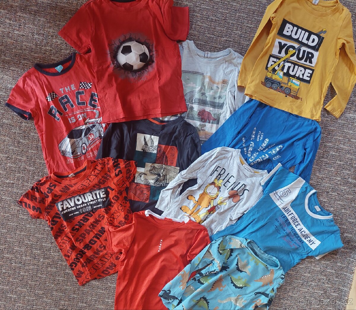 Set - Chlapecká trika s dlouhým I krátkým rukávem 116