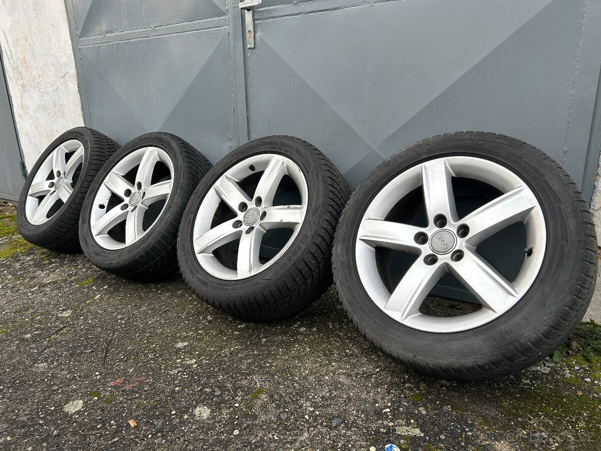 Alu kola R17 5x112 Audi + Zimní pneu 225/50/17 Goodyear