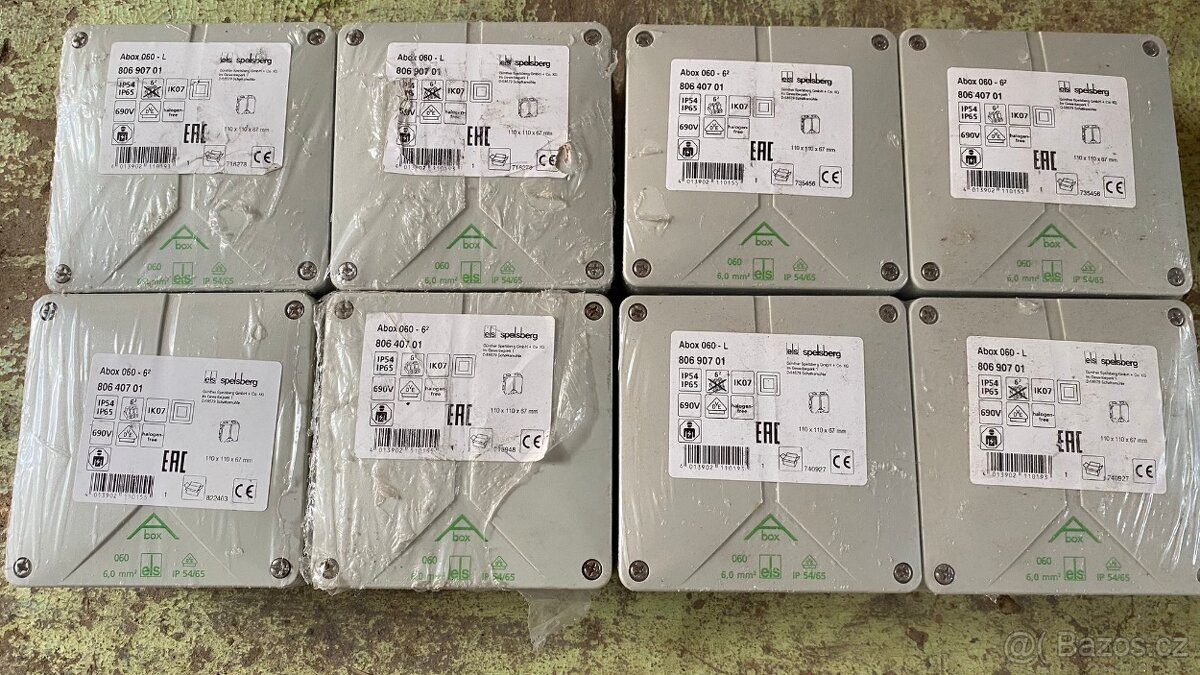 ✅ Nové instalační krabice Spelsberg Abox 060 (IP65) - 8 kusů