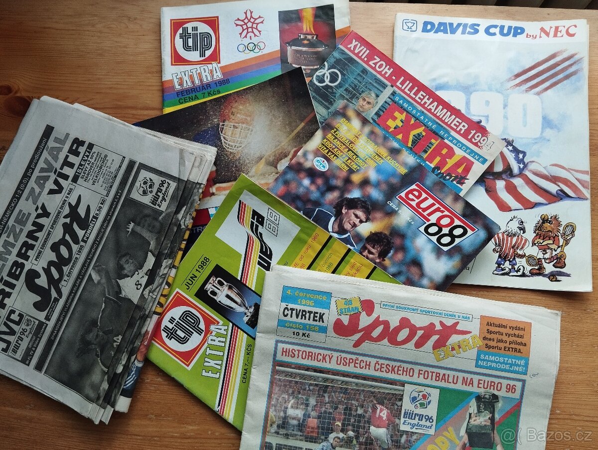 sportovní časopisy 1988, 1990, 1994, 1996