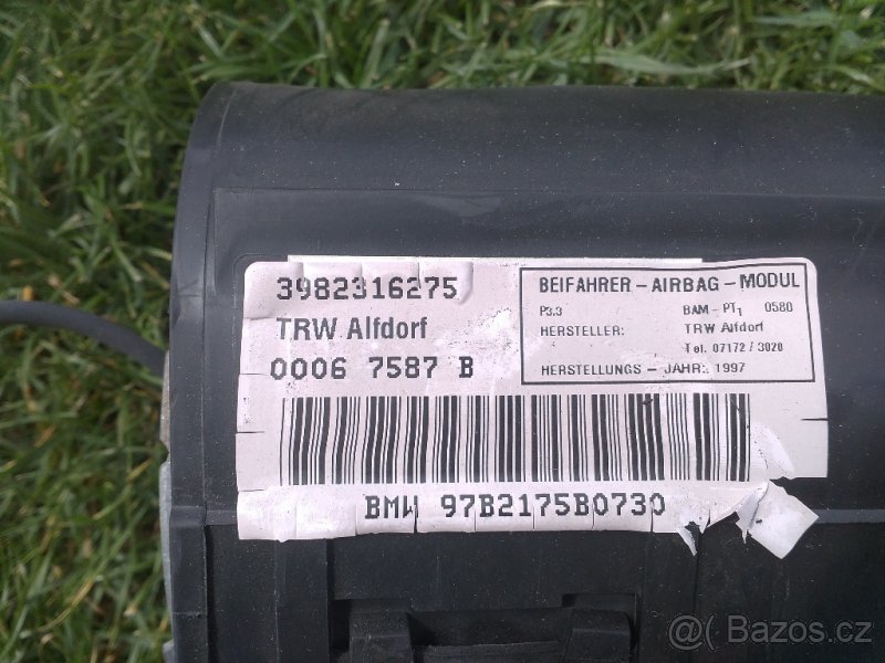 BMW E39 r.v. 97 Airbag spolujezdce