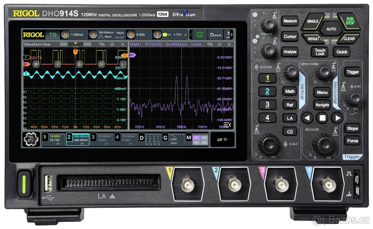 4kanálový 125MHz osciloskop DHO914s s generátorem signálu