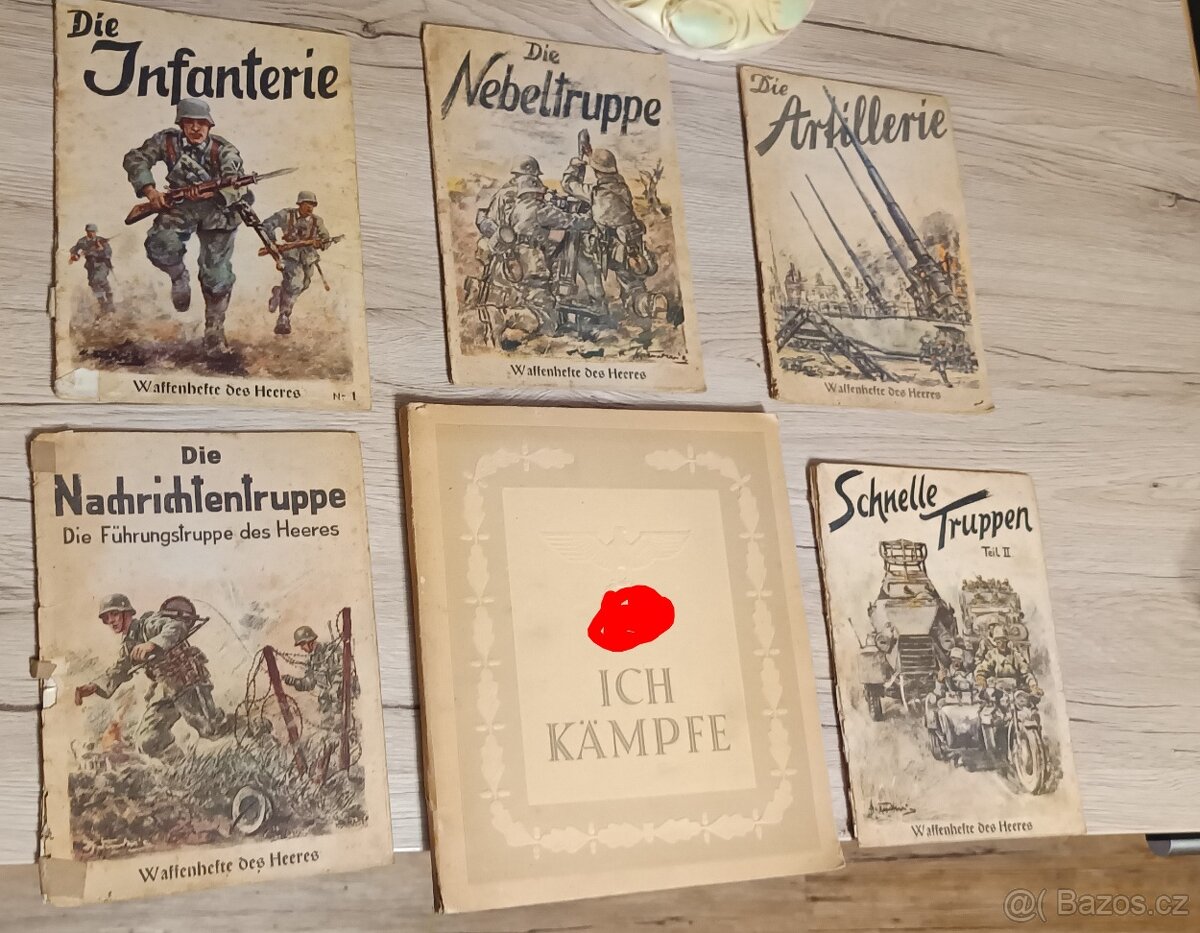 Německé časopisy a kniha.